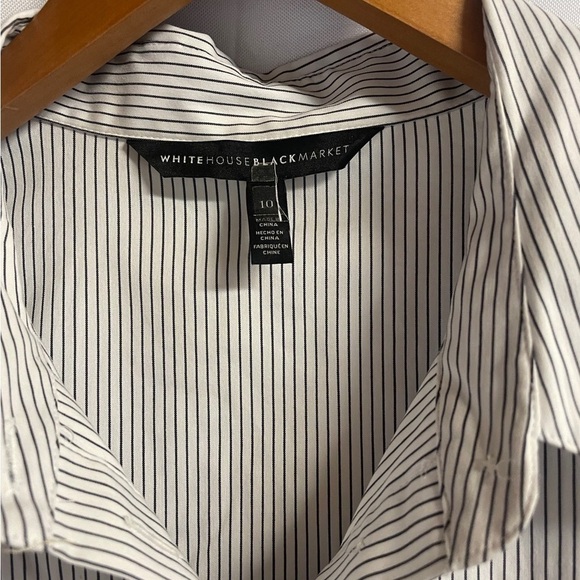 White House Black Market pin striped button down with flare. Women’s size 10 - Picture 4 of 5